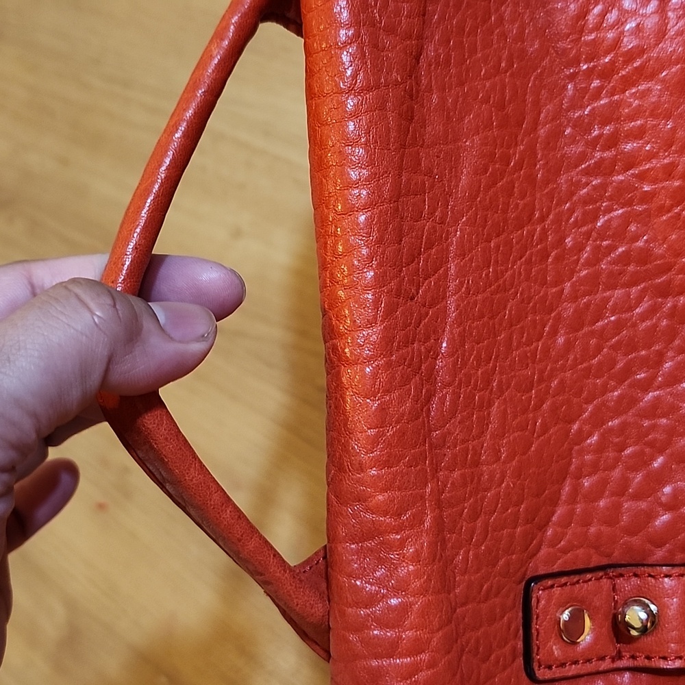 Rebecca Minkoff Red Leather Studded Shoulder Bag - Picture 4 of 7
